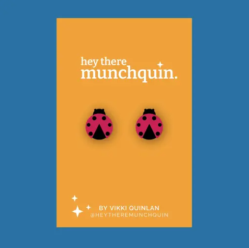 Munchquin Earrings - Ladybirds — The Tetley Shop